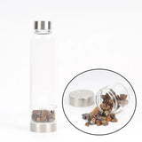 550ML Natural Stone Quartz Crystal Glass Water Bottle