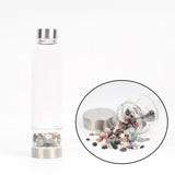 550ML Natural Stone Quartz Crystal Glass Water Bottle