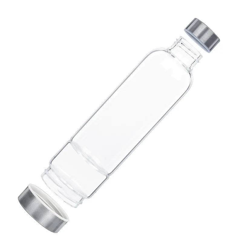 550ML Natural Stone Quartz Crystal Glass Water Bottle