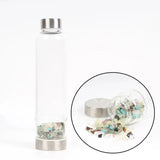 550ML Natural Stone Quartz Crystal Glass Water Bottle