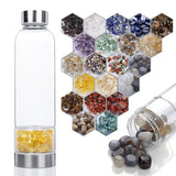 550ML Natural Stone Quartz Crystal Glass Water Bottle