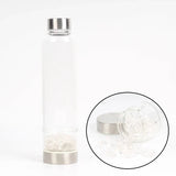 550ML Natural Stone Quartz Crystal Glass Water Bottle