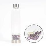 550ML Natural Stone Quartz Crystal Glass Water Bottle