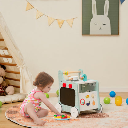 6-in-1 Wooden Play Kitchen for Kids Over 12 Months
