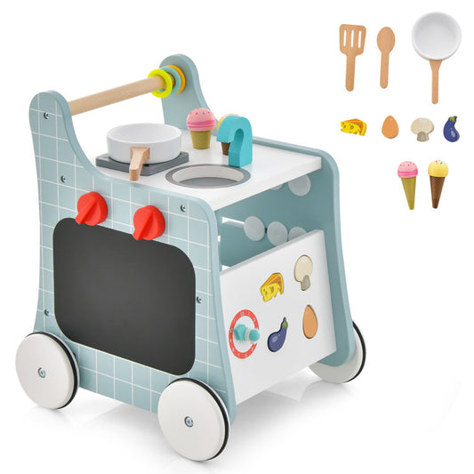6-in-1 Wooden Play Kitchen for Kids Over 12 Months