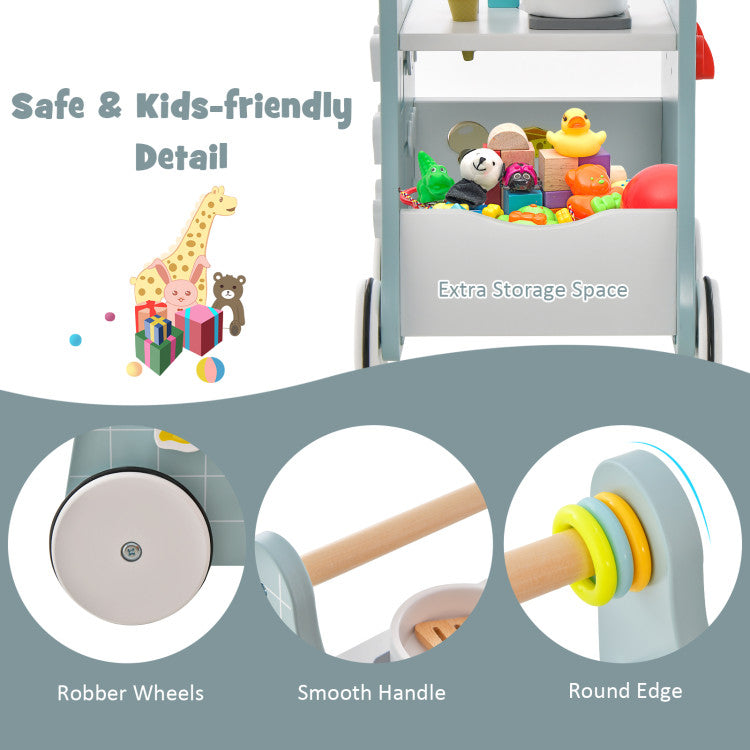 6-in-1 Wooden Play Kitchen for Kids Over 12 Months