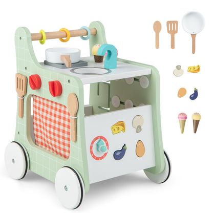 6-in-1 Wooden Play Kitchen for Kids Over 12 Months