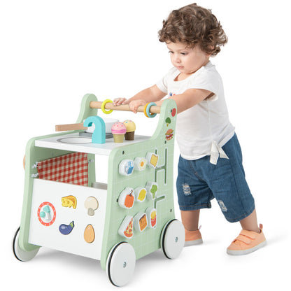 6-in-1 Wooden Play Kitchen for Kids Over 12 Months