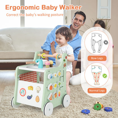 6-in-1 Wooden Play Kitchen for Kids Over 12 Months
