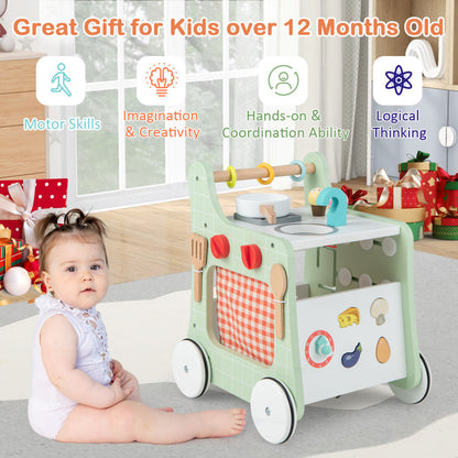 6-in-1 Wooden Play Kitchen for Kids Over 12 Months