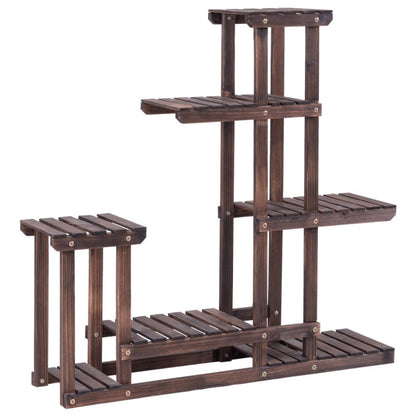 6-Tier Garden Wooden Plant Flower Stand Shelf