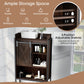 4-Tier Multifunctional Toilet Sorage Cabinet with Adjustable Shelf and Sliding Barn Door