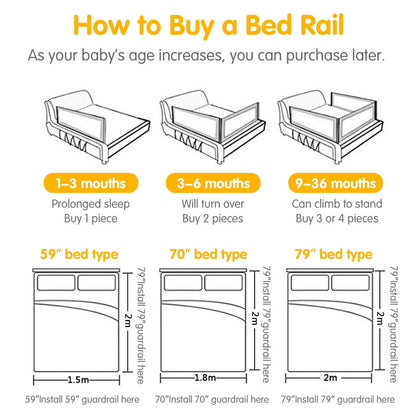 Bed Rail Guard for Toddlers Kid with Adjustable Height and Safety Lock