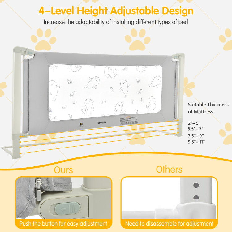 Bed Rail Guard for Toddlers Kid with Adjustable Height and Safety Lock