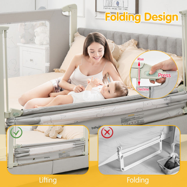 Bed Rail Guard for Toddlers Kid with Adjustable Height and Safety Lock