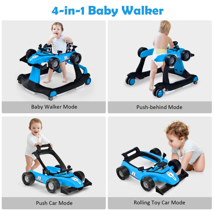 4-in-1 Foldable Activity Push Walker with Adjustable Height