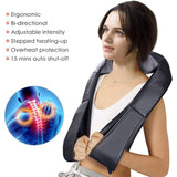 Shiatsu Back and Neck Kneading Shoulder Massager With Heat Straps