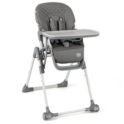 Foldable High Chair with Footrest and Detachable Tray
