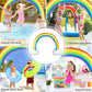 Inflatable Rainbow Sprinkler Backyard Games Outside Water Toy Yard