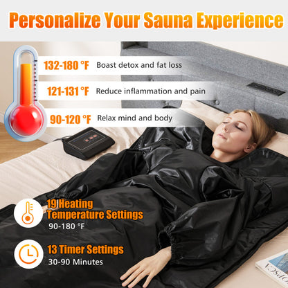 Infrared Sauna Blanket for Home Use with Arm Sleeves Wraps and Carry Bag