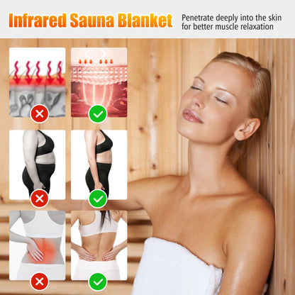 Infrared Sauna Blanket for Home Use with Arm Sleeves Wraps and Carry Bag