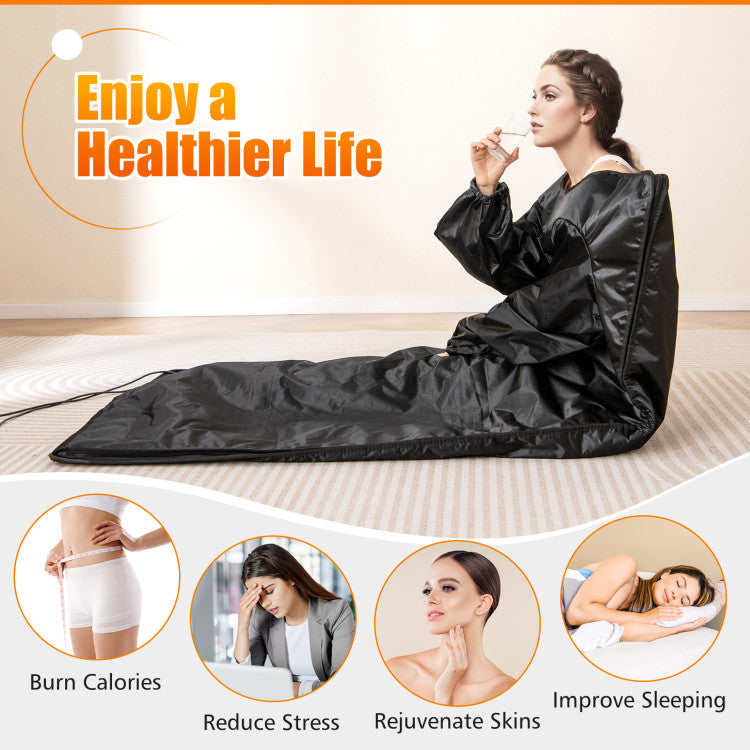 Infrared Sauna Blanket for Home Use with Arm Sleeves Wraps and Carry Bag