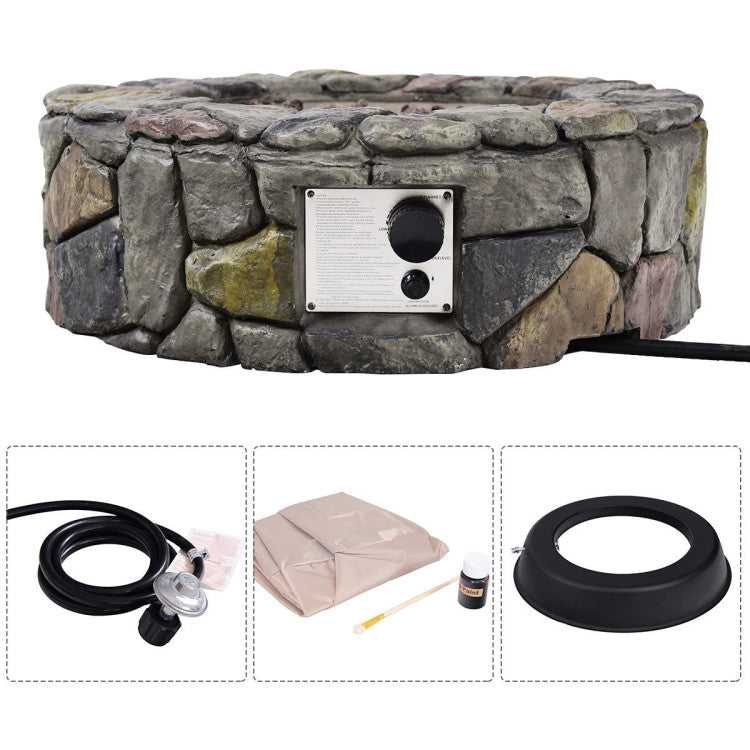 40,000 BTU Stone Gas Fire Stove Pit