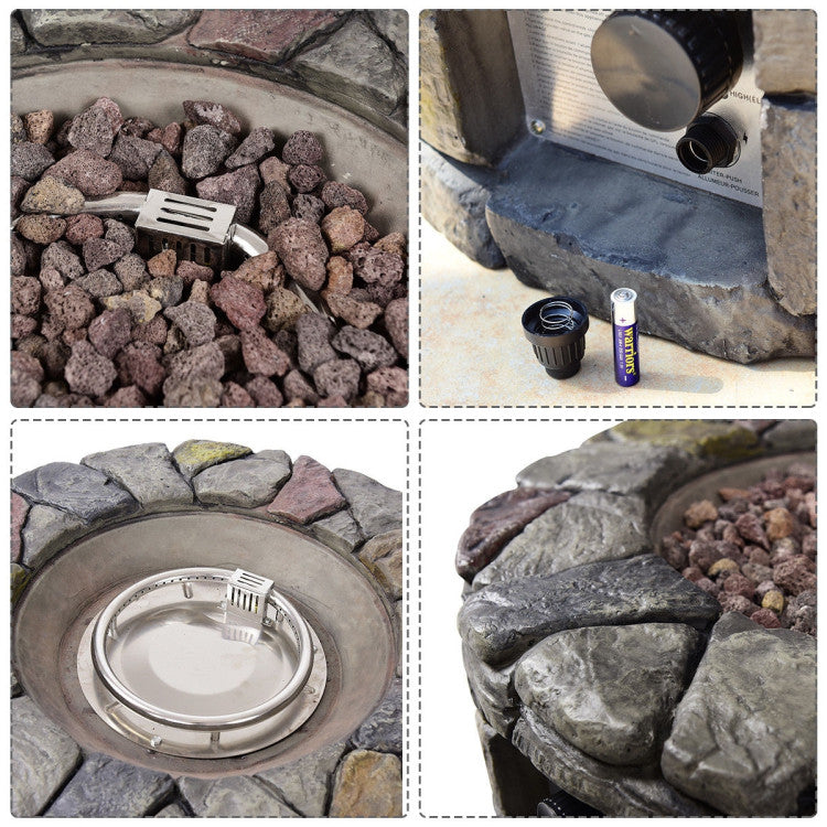 40,000 BTU Stone Gas Fire Stove Pit