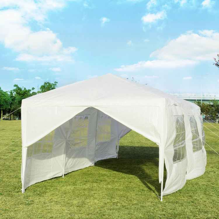 10 x 30 Feet Outdoor Canopy Tent with 6 Removable Sidewalls and 2 Doorways