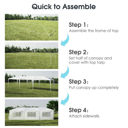 10 x 30 Feet Outdoor Canopy Tent with 6 Removable Sidewalls and 2 Doorways