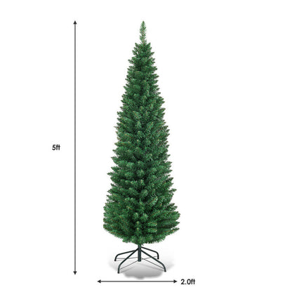 PVC Artificial Slim Pencil National Christmas Tree 5 Feet