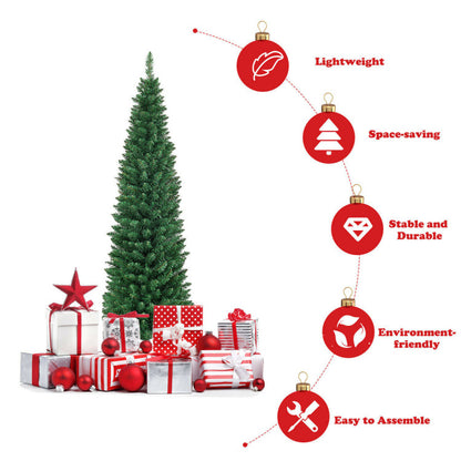 PVC Artificial Slim Pencil National Christmas Tree 5 Feet