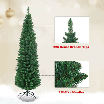 PVC Artificial Slim Pencil National Christmas Tree 5 Feet
