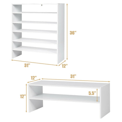 3-in-1 Wood Shoe Rack Ideal for Entryway and Hallway