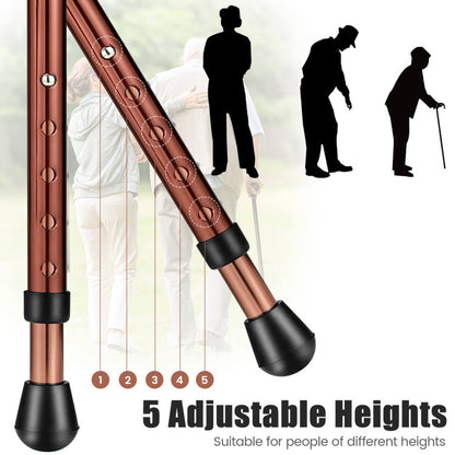 Adjustable Lightweight Folding Cane Seat with Light