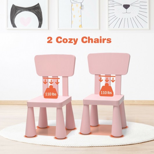 3-Piece Toddler Multi Activity Play Dining Study Kids Table and Chair Set