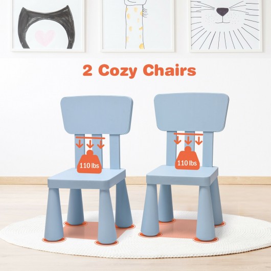 3-Piece Toddler Multi Activity Play Dining Study Kids Table and Chair Set