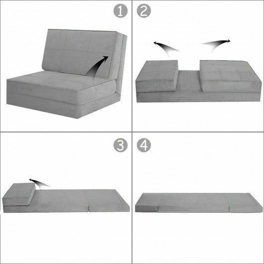 Convertible Lounger Folding Sofa Sleeper Bed