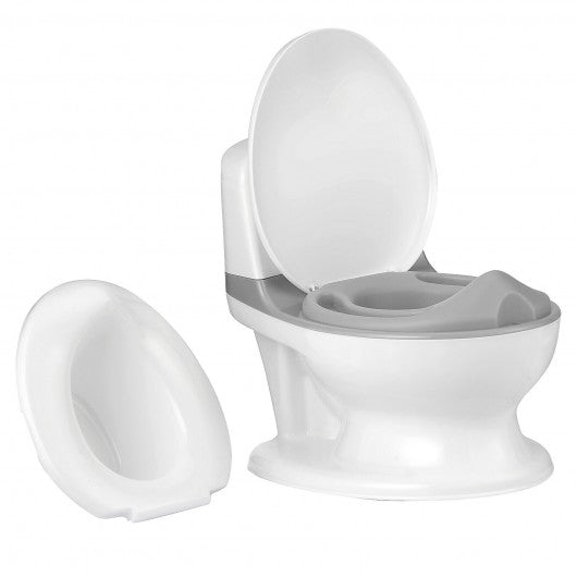 Kids Realistic Flushing Sound Lighting Potty Training Transition Toilet