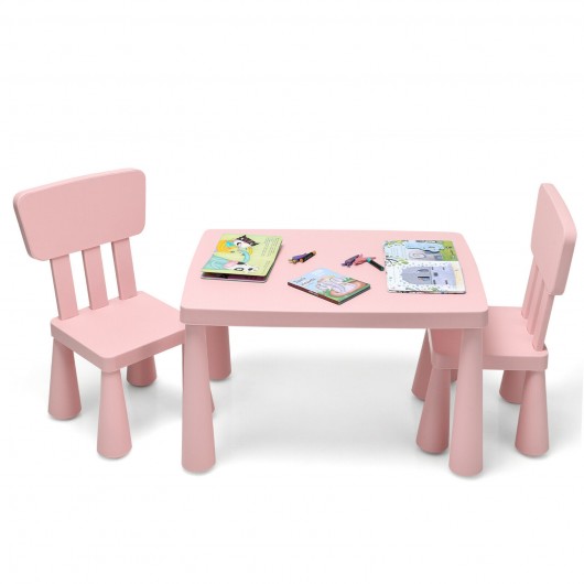 3-Piece Toddler Multi Activity Play Dining Study Kids Table and Chair Set