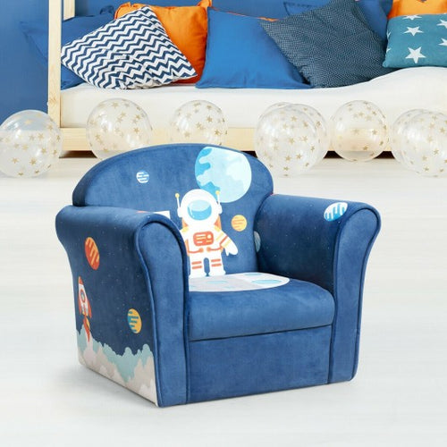 Kids Astronaut Armrest Upholstered Couch