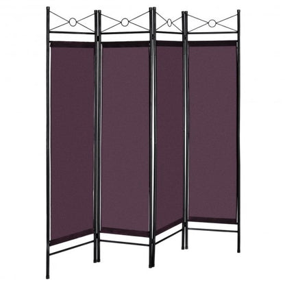 4 Panel Freestanding Metal Frame Private Folding Hinged Room Divider