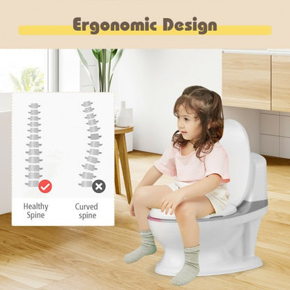 Kids Realistic Flushing Sound Lighting Potty Training Transition Toilet