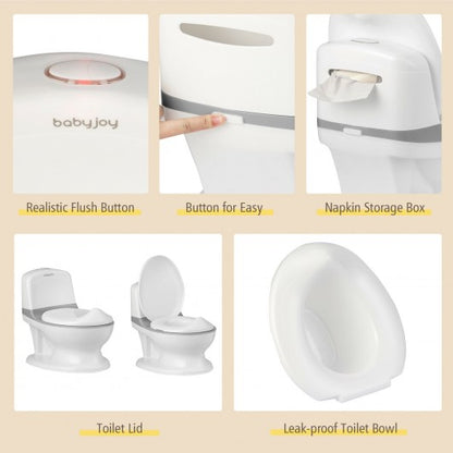 Kids Realistic Flushing Sound Lighting Potty Training Transition Toilet