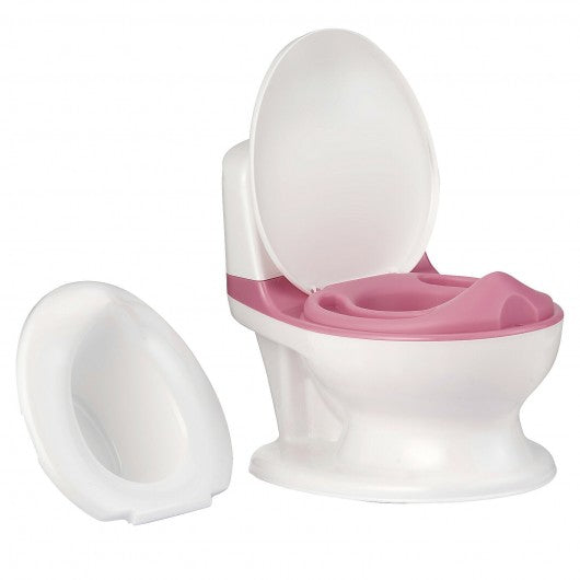 Kids Realistic Flushing Sound Lighting Potty Training Transition Toilet