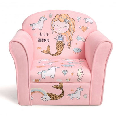 Kid’s Mermaid Armrest Couch Upholstered Sofa