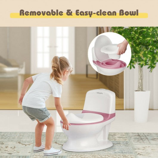 Kids Realistic Flushing Sound Lighting Potty Training Transition Toilet