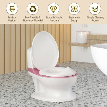 Kids Realistic Flushing Sound Lighting Potty Training Transition Toilet