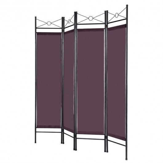 4 Panel Freestanding Metal Frame Private Folding Hinged Room Divider