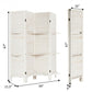 4 Panel Freestanding Folding Hinged Room Divider /w 3 Display Shelves